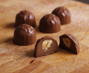 chocolate-hazelnut bon bon or praline